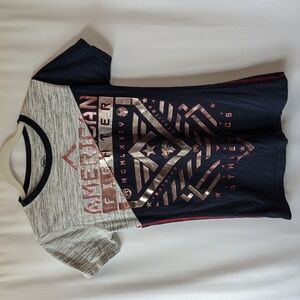 American Fighter Blue, Red and Gray Short Sleeve Tee